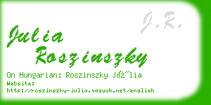 julia roszinszky business card